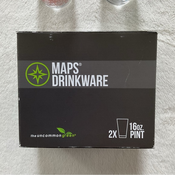 University of Miami Maps Drinkware Coral Gables Two 16 Oz. Pint Glasses - Picture 9 of 16